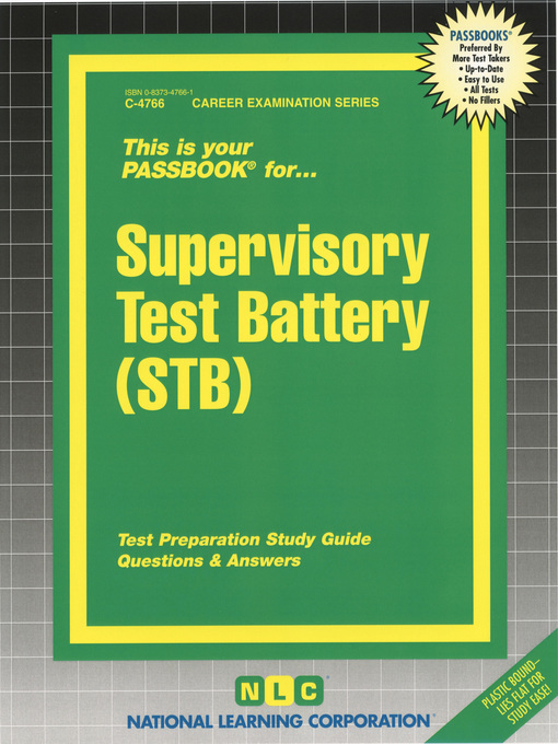 Title details for Supervisory Test Battery (STB) by National Learning Corporation - Available